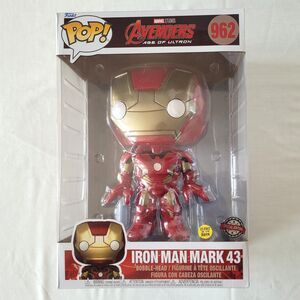 Funko Iron Man Mark 43 Jumbo 10" Red Gold GITD Bobblehead #962